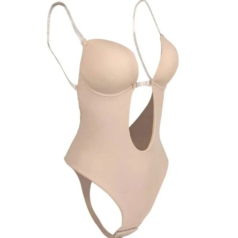 Body Gainant Invisible Femme – Soutien-Gorge Push-Up Décolleté Plongeant & Culotte String Sculptante