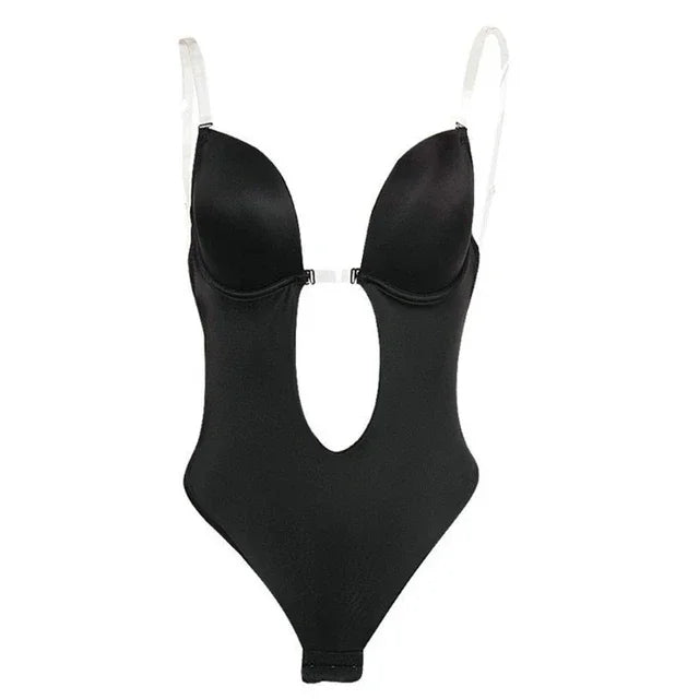 Body Gainant Invisible Femme – Soutien-Gorge Push-Up Décolleté Plongeant & Culotte String Sculptante